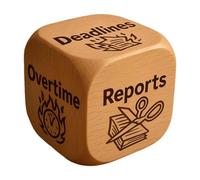 Work Dice, Bold And Funny Work Dice, Wooden Fun With 6 Sides Of Funny Words, Desk Stress Relief Tool, Desk Decoration In Domi