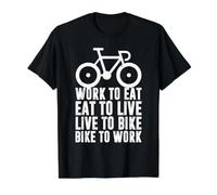 Work Eat Live Bike to Work Day Funny Bicycle Value Graphic T-Shirt, Men, Black, M