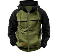 Work Fleece Striped Pullover Mens Mens Hawaiian Shirts Winter Hoodies for Men Pullover Flying Jackets for Men UK Camo Hoodie Heated Jumper Mens Long Puffer Coat with Hood （Green, M