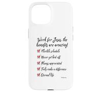 Work for Jesus The Benefits Are Amazing Mens Christian Faith Case for iPhone 15