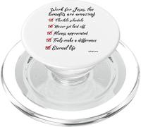 Work for Jesus The Benefits Are Amazing Mens Christian Faith PopSockets PopGrip for MagSafe