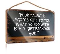 Work From Home Door Sign Your Talent Is God'S Gift What You Do With It Is Your Gift Back To God Wooded Sign Man Cave Furniture Fall Office Decor