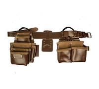 Work Gear UK 11 Pocket Jumbo Tool Belt Set with a Heavy Duty Top Grain Tan Pull - up Leather WG-PX17