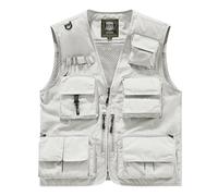 work gilet for men summer utility vest Outdoor Lightweight Travel Security Vest Plus Size Sleeveless Zip up Jackets for Tool Work Fishing Hiking
