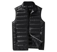 Work Gilet for Men with Pockets, Mens Body Warmers for Work, Full Zipper Stand Collar Padded Vest Coats with Pockets Winter Bodywarmer Plus Size Puffer Vest Sleeveless Outdoor Jacket