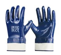Work Gloves Blue Full Coated Nitrile Cotton Gloves Rubber Gloves Waterproof Oil Resistant Abrasion Resistant Non-Slip Breathable Nylon Protective Gloves Nitrile Gloves 2 Pairs, blue, One Size