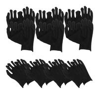 Work Gloves Labour Gloves Thickened 12 Pairs Reusable Cotton Black