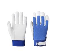 Work Gloves: The First Layer of Sheepskin Elastic Gloves, The Driver's Safety Protection, and The Worker& Welding 22cm(Blu)