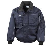 Work-Guard By Result Mens Heavy Duty Zip-Off Sleeves Pilot Jacket Navy (Xxl)
