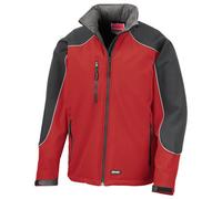 Work-Guard By Result Mens Ice Fell Hooded Soft Shell Jacket Red/black (Xxl)