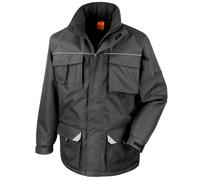(S, Black) WORK-GUARD by Result Mens Sabre Padded Long Coat