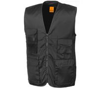 (S, Black) WORK-GUARD by Result Mens Safari Waistcoat