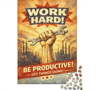 Work Hard Be Productive Adult Jigsaw Puzzle, 1000 Pieces, 38x26cm/1000pcs, Indoor Activity Away from Screens, Evening Leisure And Puzzle Lovers