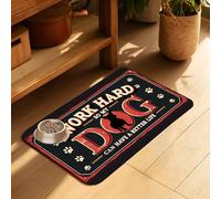 Work Hard Dog Pet Feeding Mat for Floors-Absorbent Dog Bowl Mat for Food and Water, Quick Dry Pet Cat Feeding Mats with Non Slip Bottom, Mess-Free Dog Accessories 12"x20"