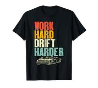 Work Hard Drift Harder Retro Racing Car Drifting Lovers T-Shirt