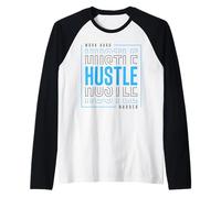 Work Hard Hustle Harder Raglan Baseball Tee