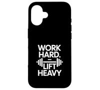 Work Hard Lift Heavy Gym Barbell Fitness Style Case for iPhone 16