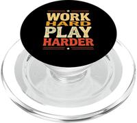 WORK HARD PLAY HARDER Vintage Motivational PopSockets PopGrip for MagSafe