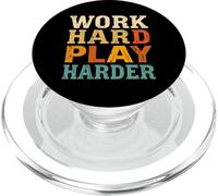 WORK HARD PLAY HARDER Vintage Motivational Poster PopSockets PopGrip for MagSafe