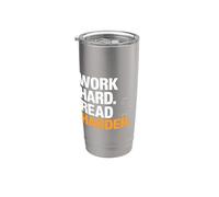 Work Hard Read Hard Bookworm Reading Enthusiast Stainless Steel Insulated Tumbler