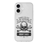 Work Harder Nobody Cares Phone Case Compatible with iPhone 17 Air Pro Max Shockproof TPU Protective Cover