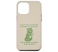 Work Humor Waking Up Early Funny Raccoon Gag Joke Retro 90s Case for iPhone 12 Pro Max
