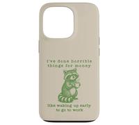 Work Humor Waking Up Early Funny Raccoon Gag Joke Retro 90s Case for iPhone 13 Pro