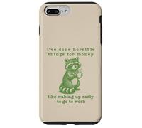 Work Humor Waking Up Early Funny Raccoon Gag Joke Retro 90s Case for iPhone 7 Plus/8 Plus