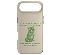 Work Humor Waking Up Early Funny Raccoon Gag Joke Retro 90s Case for iPhone Air