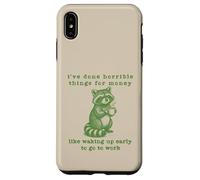 Work Humor Waking Up Early Funny Raccoon Gag Joke Retro 90s Case for iPhone XS Max