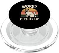 Work I'd Rather Nap Lazy Cat PopSockets PopGrip for MagSafe