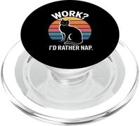 Work I'd Rather Nap Lazy Cat PopSockets PopGrip for MagSafe