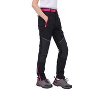 WORK IDEA Women's Outdoor Trousers for Demanding Hikes - Waterproof Material, Elastic Fit, Winter Warmth, Contrast Colour Zippers and More, black, L
