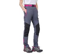 WORK IDEA Women's Outdoor Trousers for Demanding Hikes - Waterproof Material, Elastic Fit, Winter Warmth, Contrast Colour Zippers and More, gray, M