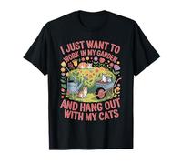 Work in My Garden Cat Kitten Horticulture Plant Gardener T-Shirt