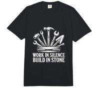 Work in Silence Build in Stone Mason Tools Identity Comfort Colors Adult Heavyweight T-Shirt