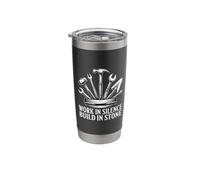 Work in Silence Build in Stone Mason Tools Identity Stainless Steel Insulated Tumbler