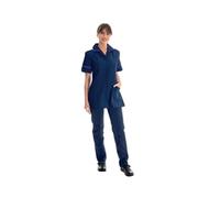 Work in Style Female Nursing Tunic Navy with Purple Trim 36 Inch