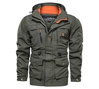 Work Jackets For Men Waterproof Long Sleeve Casual Trench Coats Camouflage Jacket Mid-length Casual Cargo Jacket Plus Size Jacket Spring Clothes Outdoor Jacket For Hiking Camping Walking Army Green L