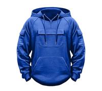 Work Jumpers for Men 1/2 Zip Up Pullover Hooded Sweatshirts Casual Work Hoodies with Pocket Drawstring Plain Soft Fleece Hoodie Classic Long Sleeve Hoody Tops for Running Workout Casual Wear Blue