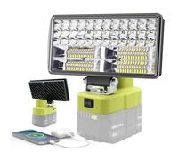 Work Light Compatible for RYOBI 18V Battery, 6000LM 40W Cordless LED Light Outdoor Jobsite Lights Flashlight, for Hiking Car Respir Camp Garage Emergrncy Lighting (Batteries Not Included)