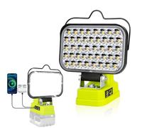 Work Light for Ryobi 18 V Battery Lamp, 84 W 8000 LM, Portable Wireless Floodlight with USB and Type C Quick Charging Port for Worx Tools, LED Spotlight for Camping, Fishing, Workshop (No Battery)