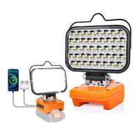 Work Light for Worx V20 Battery Lamp, 84 W 8000 LM, Portable Wireless Floodlight with USB and Type C Quick Charging Port for Worx Tools, LED Spotlight for Camping, Fishing, Workshop (No Battery)
