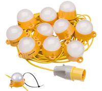 Work Lights 110V LED Site Lighting Festoon Kits Interconnectable IP44 6500K 35,000 Hours Life Expectancy (22m)