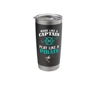 Work Like a Captain Play Like a Pirate Stainless Steel Insulated Tumbler