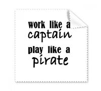 Work Like Captain Play Like Pirate Glasses Cloth Cleaning Cloth Phone Screen Cleaner 5pcs Gift
