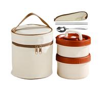 Work Lunch Box - Work Lunch Boxes Insulated Container | Microwaveable Reusable Food Storage Meal Prep Containers Multi-Layer with Cutlery Set for School Picnic Camping