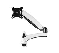 Work Monitor Wall Mount for 15-32 inch Screens, Gas Spring Single Arm Holds up to 17.6lbs, VESA 75x75/100x100 mm Play(White)
