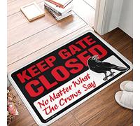 Work Office Decor Patio Rug | Antifatigue, Funny Bath, Keep Gate Closed No Matter What The Crows Say - Grip Door/Throw Rug Rubber Backing Washable/Faux Fur & Bathroom(40X60CM)