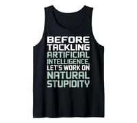 Work On Natural Stupidity Machine Data Prompt Engineer AI Tank Top